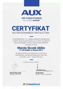 Certyfikat AUX