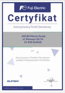 Certyfikat Fuji