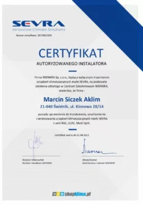 Certyfikat Sevra
