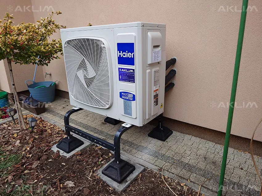 Montaż klimatyzacji do domu Haier Flexis Plus jednostka zewnętrzna